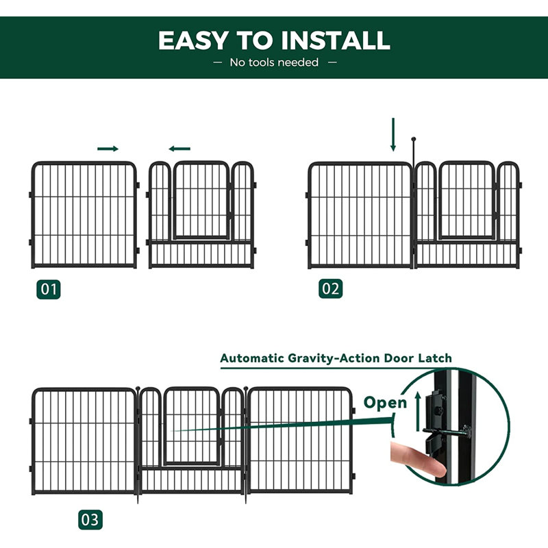 FXW Exercise Dog Pen Pet Fence 8 Panels 24 H x 25 W x 0.6 D